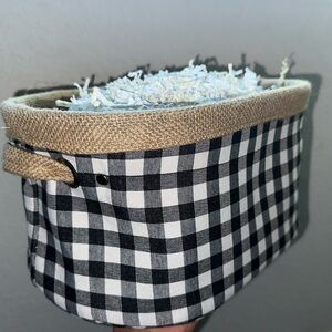 Black and White Checkered Storage Basket